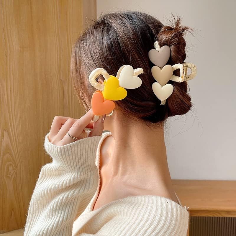 SDFGH קוריאה צורת לב אקרילית טופר שיער סרטן קטעי טופר פנינה גדולים לאישה בנות אמבט בארט באדיי כיסוי