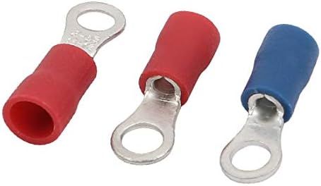 אקס-דריי 40 יחידות קרוואנים 2-4 מסוף מלחץ טבעת מבודד מראש כחול אדום לחוט 16-14 (40 יחידות קרוואנים 2-4
