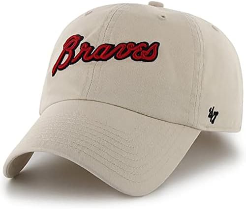 אטלנטה ברייבס סקריפט לוגו לנקות מתכוונן כובע, למבוגרים מידה אחת מתאים לכל