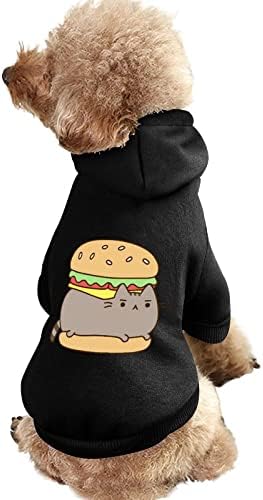 חתול מצחיק המבורגר חיית מחמד סווטשירט קפוצ'ון תלבושות בגדי סוודר לחתול כלבים