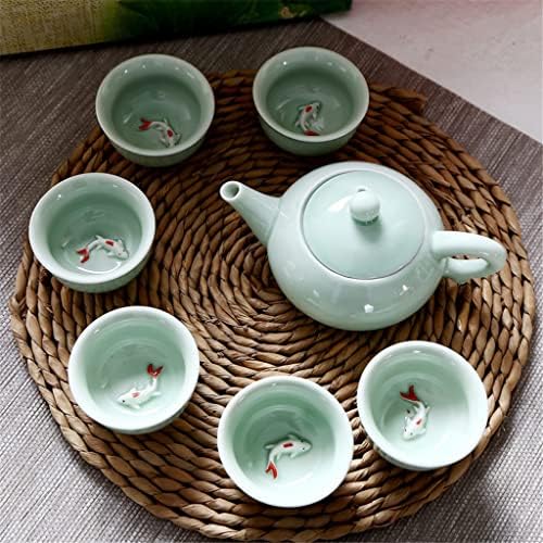 Zlxdp 7pcs/set kung fu Set Set Set מתנות כוס תה תה סין טקס תה גאיוואן אביזרי שולחן תה דגים מתנות כוסות