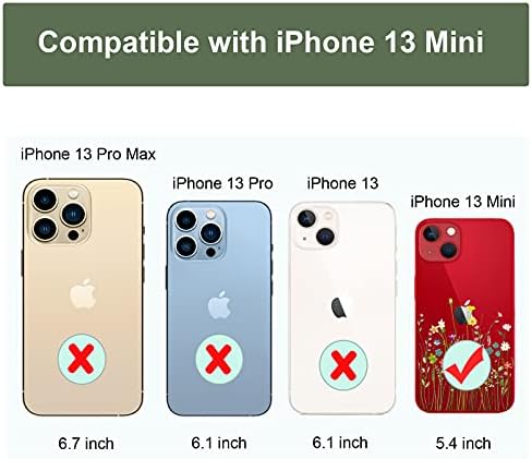 Unov Case תואם לאייפון 13 מיני קייס ברור עם עיצוב דפוס מובלט פגוש TPU רך Slim Protective 5.4 אינץ '