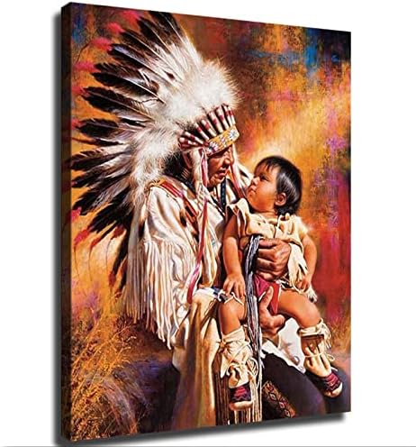 פוסטרים ושבטים של אינדיאנים אמריקאים פוסטרים והדפסים תמונות אמנות קיר לעיצוב חדר שינה בסלון מערה