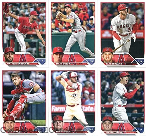 2023 Topps Series 1 Los Angeles Angels צוות קבוצה של 8 קלפים: Shohei Ohtani, Mike Trout, Max Stassi,
