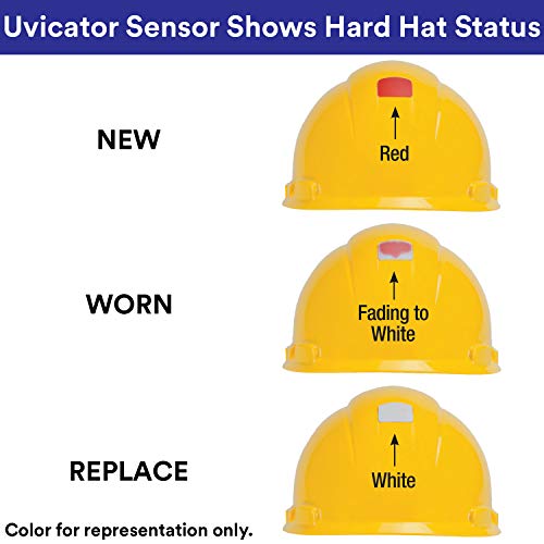 3M כובע קשה, לבן, קל משקל, מחוון UV, מחגר 4 נקודות מתכוונן, H-701R-UV