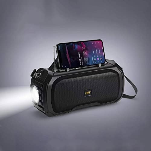 USBINX Life MF217 Premium 3 ב 1 רמקול Bluetooth עם קריוקי רדיו FM טעינה סולארית, עם אור חירום