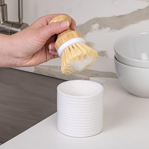 עיצוב חכם קרמיקה משאבת סבון ומברשת מברשות - 4 חלקים - ארגון ניקוי