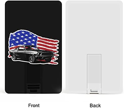 מכונית שרירים עם כרטיס אשראי אמריקאי USB Flash Flash המותאם אישית למקל מקל אחסון כונן 32 גרם