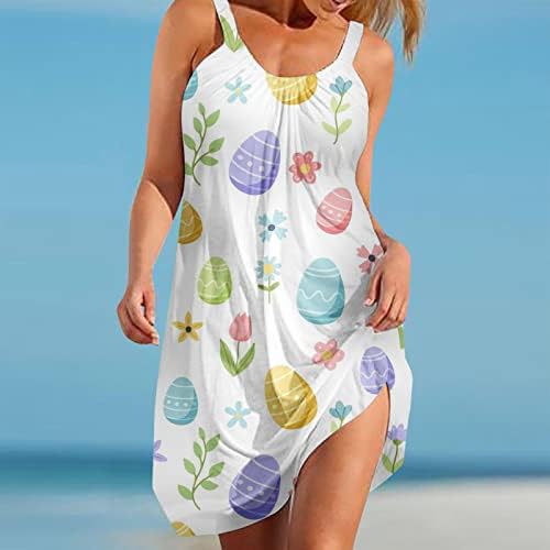 נשים של הלטר שמלות קיץ חוף פרחוני הדפסת חמוד חולצה שמלה ללא שרוולים טנק לעטוף שמלה קיצית מזדמן