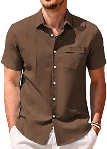 גברים קואופנדי חולצה קובנית קובנית גוויאברה מזדמנת חולצות חוף קיץ קצרות