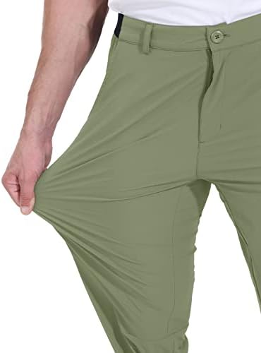 גברים למתוח גולף מכנסיים מהיר יבש קל משקל מזדמן שמלת מכנסיים עם כיסים