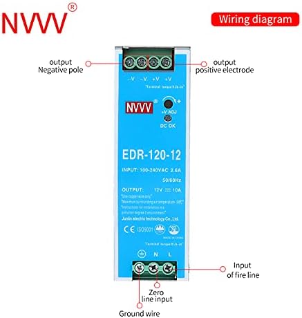 NVVV EDR-120-12 120W 12VDC 10AMP DIN RAIL SEPSIES