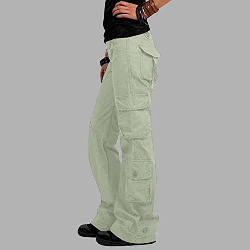 מכנסי מטען זלובה, מכנסי מטען רחבים נשים מכנסיים וינטג 'עם כיסים מכנסי רגל רחבים מכנסיים ארוכים