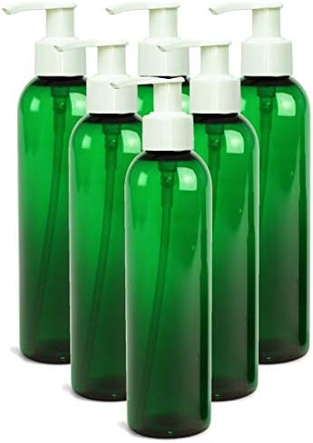 גרנד פרפומים ריקים 8 גרם בקבוקי מתקן סבון פלסטיק ירוק עם משאבות קרם לבנות, לג'ל, סבון, שמפו,