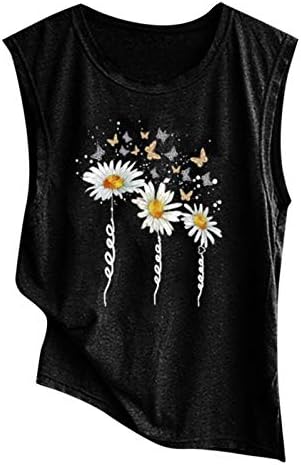 גופיות קיץ לנשים, טיז גרפי של פרח חיננית שרוול קצר חולצה מעוררת השראה צמרות קיץ מזדמנים