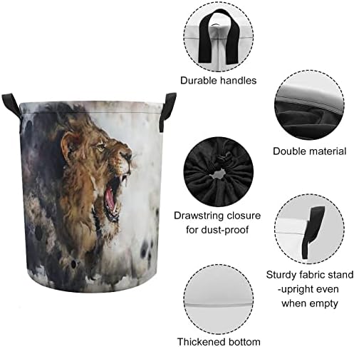 צבעי מים ציור של האריה כביסת שרוך אחסון כביסה סל גדול צעצוע ארגונית סל