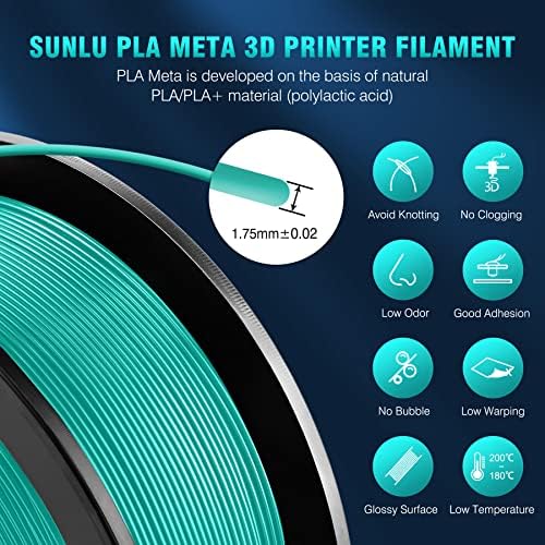 Sunlu Rainbow Silk Pla+ נימה מדפסת תלת מימדית ו- Pla Meta Blue, הדפסת תלת מימד PLA+ נימה 1.75 ממ, 1 קג סליל,