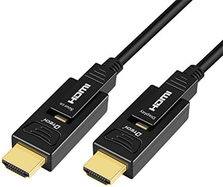 סיבי DTECH אופטיים HDMI כבל 50 רגל Ultra HD 4K 60Hz 444 דגימת משנה של כרומה מהירות גבוהה של 18 ג'יגה