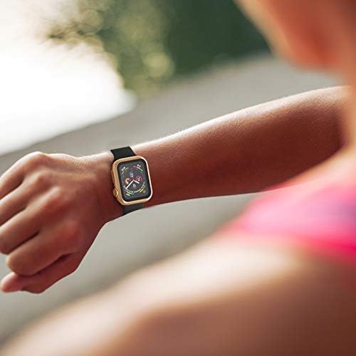 מארז תואם ל- Apple Watch 38 ממ סדרה 3/2/1/עם מגן מסך זכוכית מחוסמת מובנה, פגוש דק במיוחד של מכסה מלא מחשב