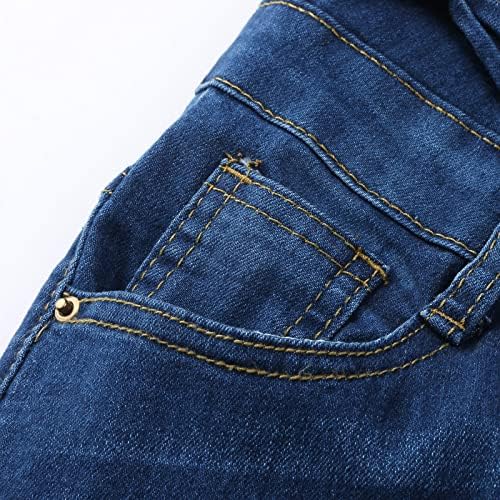 ג'ינס לריאו לנשים מותניים גבוהים רזים מתאימים למתיחה סקסית מזג סקסית ארבע כפתור מכנסי מכנסי ג'ינס