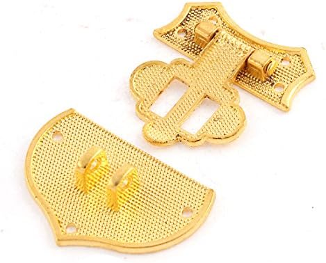 אקסיט 5 יחידות 41 ממקס40 ממ חומרת ארון טון זהב סגסוגת אבץ צורת לב מכסה תיבת מזוודת תפסים נסתרים חור