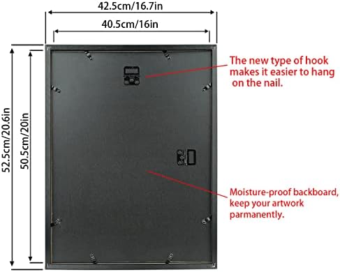 מסגרת תמונה LtyHHK 13x17 מסגרת תעודה עם מחצלת שחורה עץ מלא, מציגה תעודה 13x17 עם מחצלת שחורה או 16x20