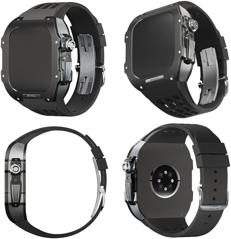 Soumix Titanium Case Strap Strap עבור Apple Watch Series 4 5 6 SE החלפת סדרות רצועת סיליקון בדרגה גבוהה,