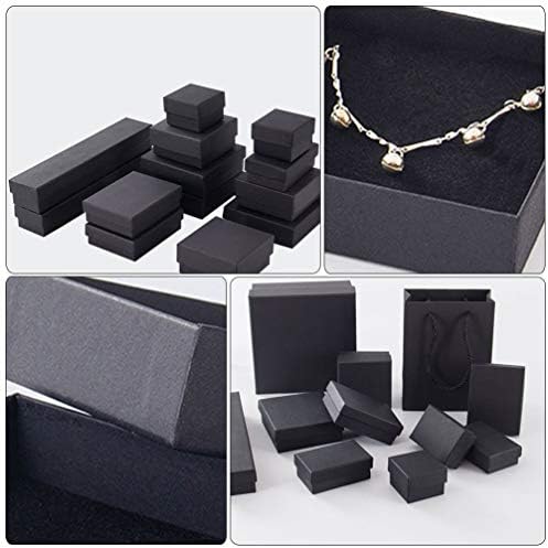 BESPORTBLE 96 יחידות קופסאות קרטון קראפט שחור קופסאות תכשיטים של שרשרת קראפט קופסת תכשיטים לתכשיטים לתכשיטים תצוגה