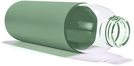 בקבוקי מי זכוכית Veegoal 25 גרם בורוסיליקט עם מכסה במבוק, שרוול סיליקון ללא BPA ללא BPA, ומכסה