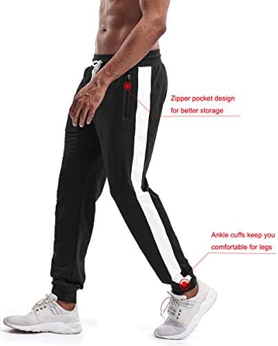 מכנסי חדר כושר לגברים של Gopune מכנסי אימון מזדמנים מכנסיים המריצים מכנסי טרנינג עם כיסי רוכסן
