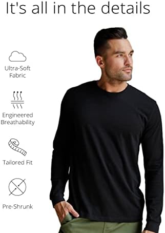 חולצות טי עם שרוול ארוך לגברים-חולצות טריקו רכות עם צוואר צוות-3