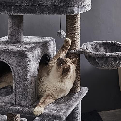 45 סנטימטרים רב-רמת חתול מגדל, חתול מגדל, רב-רמת חתול דירה, עם ערסל & סיסל-מכוסה מגרד הודעות, 2 יוקרה