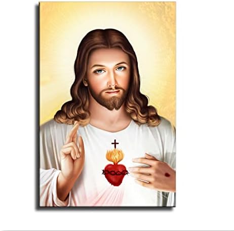 לב קדוש של ישו בד דקורטיבי ציור דקורטיבי פוסטר דקור בית אמנות HD תמונות חדר שינה סלון אמנות קיר