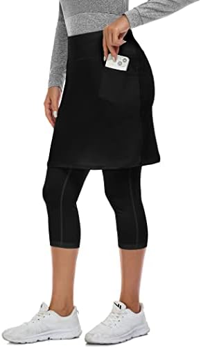 חצאיות של Skorts לנשים עם 4 כיסים מותניים גבוהים חצאים חצאים גולף אתלטית סקורט עבור טניס אימון ריצה
