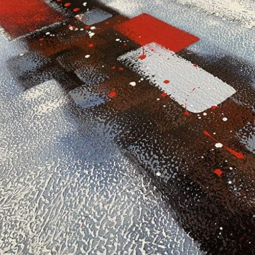 אמנות האיטוקסי מרקם 3 ד ציור שמן על בד עבה פשתן יצירות אמנות מודרני מופשט אמנות עבור קיר תפאורה אדום אפור