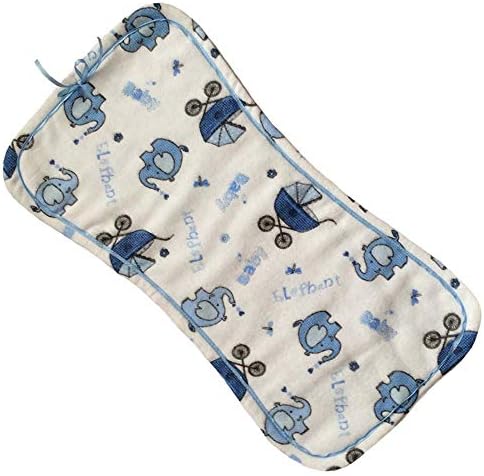 PILLOWERUS תוצרת בית כותנה פלנל כחול לבן פיל לבן ותבנית עגלה בתינוקות לתינוק תינוקות יילוד, משולש שכבה,