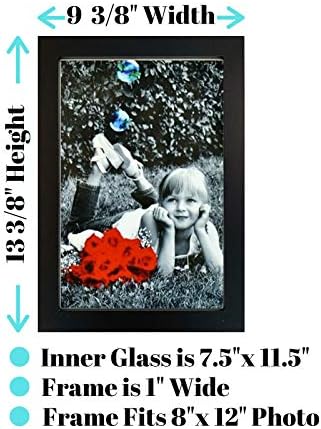 מסגרות תמונה של Tasse Verre 8x12 - כיסוי קדמי זכוכית בהגדרה גבוהה - מציג 8 על 12 מסגרת תמונה - אנכית או אופקית