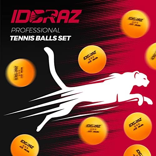 סט אידורז של 2 משוטים טניס שולחן מקצועי עם מארז מחבט נשיאה פלוס כדורי פינג פינג לבן 24 פאק וכדורי פינג