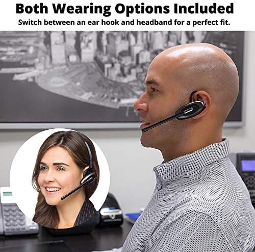 גלה D904 מערכת אוזניות משרד אלחוטית DECT DECT עם זמן שיחה ללא הגבלה עבור אנשי מקצוע- עובד עם