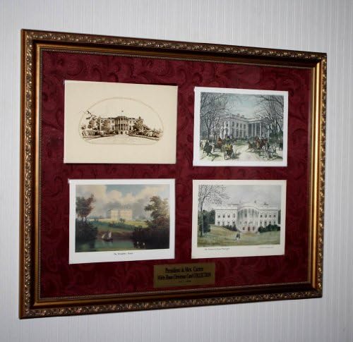 ג'ימי ורוזלין קרטר אוסף כרטיסי חג המולד של הבית הלבן, מסגרת, COA