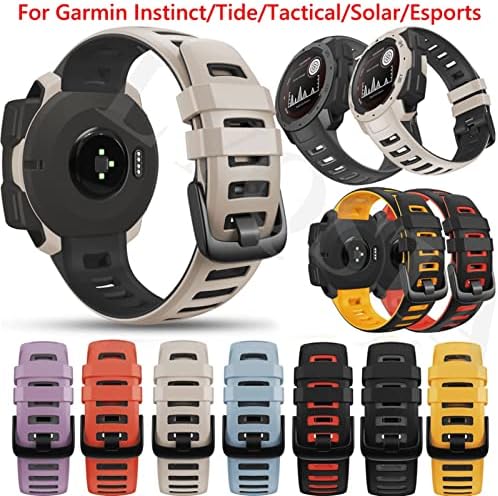 Kavju Silicone Watchbands רצועות עבור Garmin Instinct Watch Smart Watch 22 ממ להקת צמיד צמיד צמיד אינסטינקט/esports/tide/solar