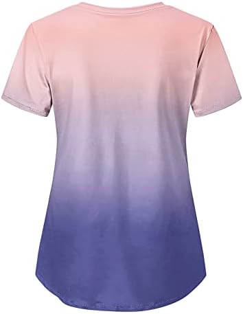 צמרות בסיסיות לנשים קרצוף צמרות נשים עניבה צבע שרוול קצר עליון ספורט הדפס פרחוני טי חולצת טק טוניקה לבוש