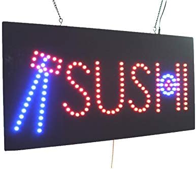 שלט סושי, שילוט של טופינג, LED ניאון פתוח, חנות, חלון, חנות, עסקים, תצוגה, מתנת פתיחה מפוארת