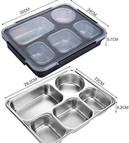 5 תא קופסת ארוחת צהריים נירוסטה קופסת בנטו אטום דליפות מכולות מזון מבודדות למבוגרים וילדים QQSD