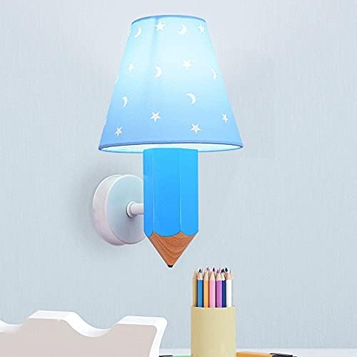 14 קריקטורה חדר שינה קיר אור מוצק עץ עיפרון ילד ילדה ליד מיטת מנורות עבור מחקר גן הים התיכון דקורטיבי