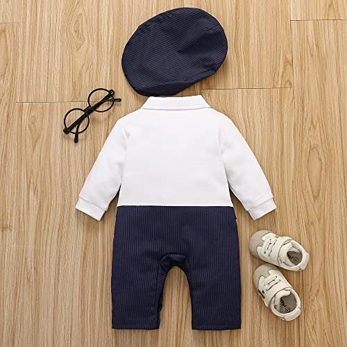 Hemarisle HMD תינוק תינוק שרוול ארוך ג'נטלמן חולצה לבנה חולצה מותנית קשת טוקסידו טוקסידו סרבל סרגל כללי
