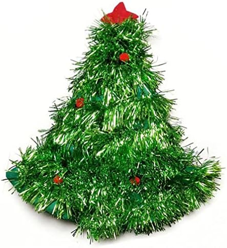 מקציף מבוגרים ירוק טינסל חג המולד עץ כובע על סרט חג המולד המפלגה סנטה תחפושת תלבושות כובע חג קישוטי