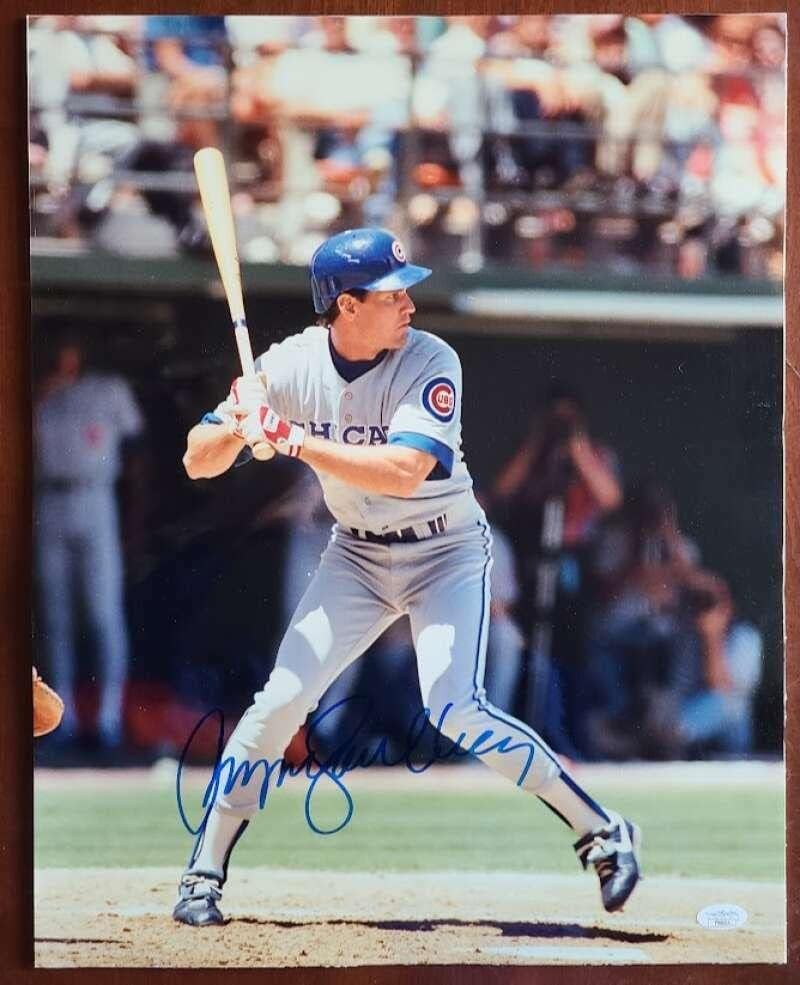 Ryne Sandberg JSA COA חתום 15x19 Matted Photo Cubs Autograpth - תמונות MLB עם חתימה
