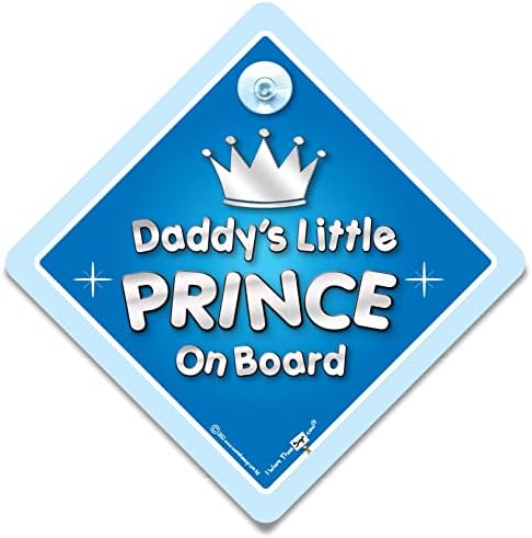 אבא של נסיך קטן על לוח סימן, תינוק על לוח סימן, גבוהה נראות יניקה כוס נסיך רכב סימן, נסיך במכונית סימן