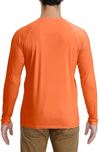 UPF של גברים 50+ שרוול ארוך חולצות שמש הגנה על UV מהיר חולצה קלה משקל קלה טיולים דיג שחייה שחייה
